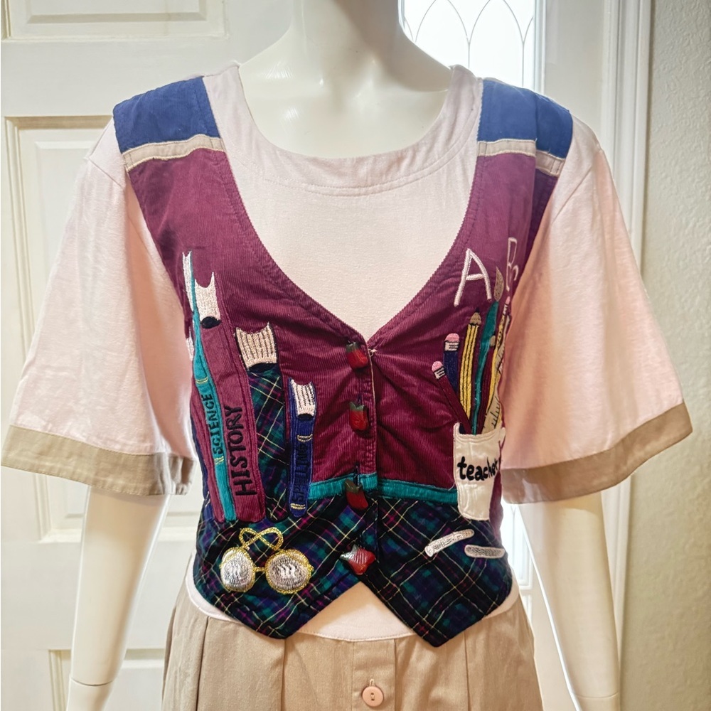 Country wear Vintage 90s 100% Cotton Sz 18 Teacher  Cottagecore MomCore L#37 - Picture 3 of 12